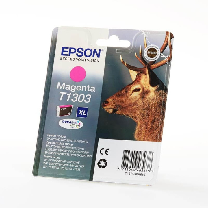 EPSON Bläck C13T13034012 T1303 Magenta, Hjort i gruppen DATORER & KRINGUTRUSTNING / Skrivare & Tillbehör / Bläck & Toner / Bläckpatroner / Epson hos TP E-commerce Nordic AB (C26760)