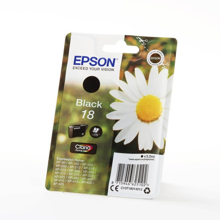 EPSON Bläck C13T18014012 18 Svart, Daisy i gruppen DATORER & KRINGUTRUSTNING / Skrivare & Tillbehör / Bläck & Toner / Bläckpatroner / Epson hos TP E-commerce Nordic AB (C26774)