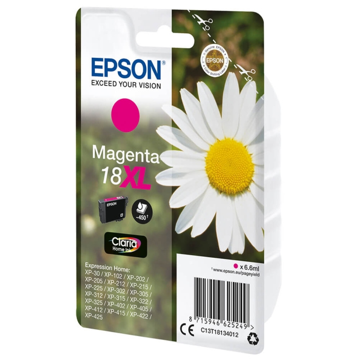 EPSON Bläck C13T18134012 18XL Magenta, Daisy i gruppen DATORER & KRINGUTRUSTNING / Skrivare & Tillbehör / Bläck & Toner / Bläckpatroner / Epson hos TP E-commerce Nordic AB (C26780)