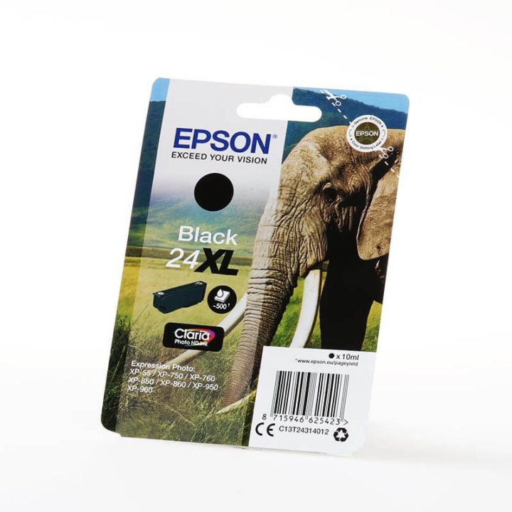 EPSON Bläck C13T24314012 24XL Svart, Elefant i gruppen DATORER & KRINGUTRUSTNING / Skrivare & Tillbehör / Bläck & Toner / Bläckpatroner / Epson hos TP E-commerce Nordic AB (C26783)
