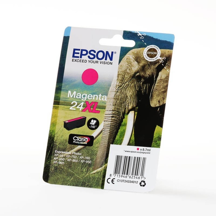 EPSON Bläck C13T24334012 24XL Magenta, Elefant i gruppen DATORER & KRINGUTRUSTNING / Skrivare & Tillbehör / Bläck & Toner / Bläckpatroner / Epson hos TP E-commerce Nordic AB (C26785)