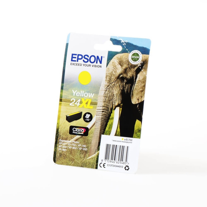 EPSON Bläck C13T24344012 24XL Gul, Elefant i gruppen DATORER & KRINGUTRUSTNING / Skrivare & Tillbehör / Bläck & Toner / Bläckpatroner / Epson hos TP E-commerce Nordic AB (C26786)