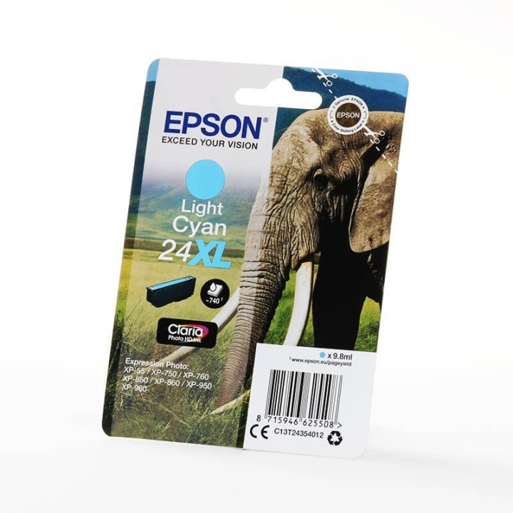 EPSON Bläck C13T24354012 24XL Ljus Cyan, Elefant i gruppen DATORER & KRINGUTRUSTNING / Skrivare & Tillbehör / Bläck & Toner / Bläckpatroner / Epson hos TP E-commerce Nordic AB (C26787)