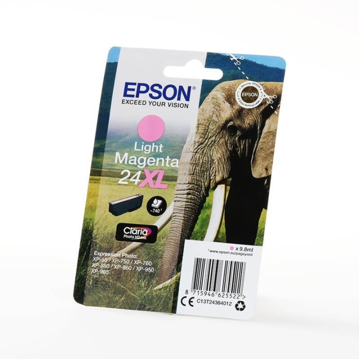 Epson Bläck C13T24364012 24XL Ljus Magenta, Elefant i gruppen DATORER & KRINGUTRUSTNING / Skrivare & Tillbehör / Bläck & Toner / Bläckpatroner / Epson hos TP E-commerce Nordic AB (C26788)