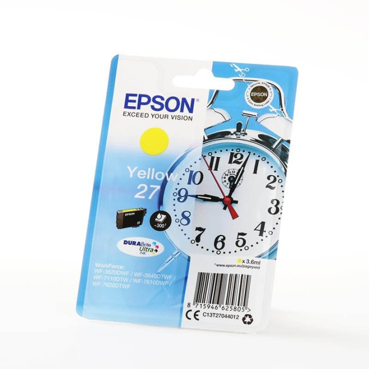 EPSON Bläck C13T27044012 27 Gul, Väckarklocka i gruppen DATORER & KRINGUTRUSTNING / Skrivare & Tillbehör / Bläck & Toner / Bläckpatroner / Epson hos TP E-commerce Nordic AB (C26799)