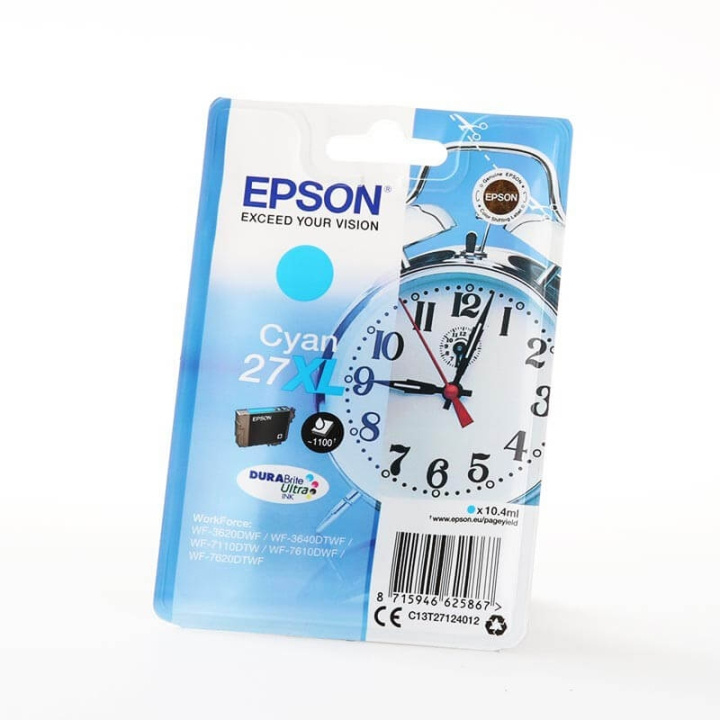 EPSON Bläck C13T27124012 27XL Cyan, Väckarklocka i gruppen DATORER & KRINGUTRUSTNING / Skrivare & Tillbehör / Bläck & Toner / Bläckpatroner / Epson hos TP E-commerce Nordic AB (C26802)