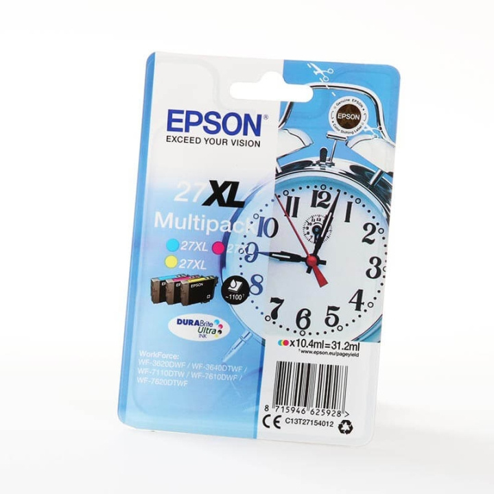 EPSON Bläck C13T27154012 27XL Multipack, Väckarklocka i gruppen DATORER & KRINGUTRUSTNING / Skrivare & Tillbehör / Bläck & Toner / Bläckpatroner / Epson hos TP E-commerce Nordic AB (C26805)