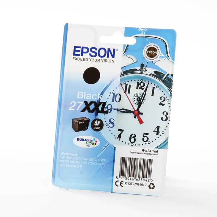 Epson Bläck C13T27914012 27XXL Svart, Väckarklocka i gruppen DATORER & KRINGUTRUSTNING / Skrivare & Tillbehör / Bläck & Toner / Bläckpatroner / Epson hos TP E-commerce Nordic AB (C26806)