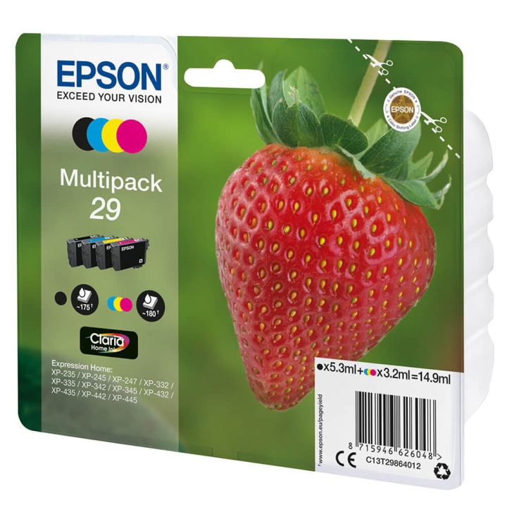 EPSON Bläck C13T29864012 29 Multipack, Jordgubbe i gruppen DATORER & KRINGUTRUSTNING / Skrivare & Tillbehör / Bläck & Toner / Bläckpatroner / Epson hos TP E-commerce Nordic AB (C26811)