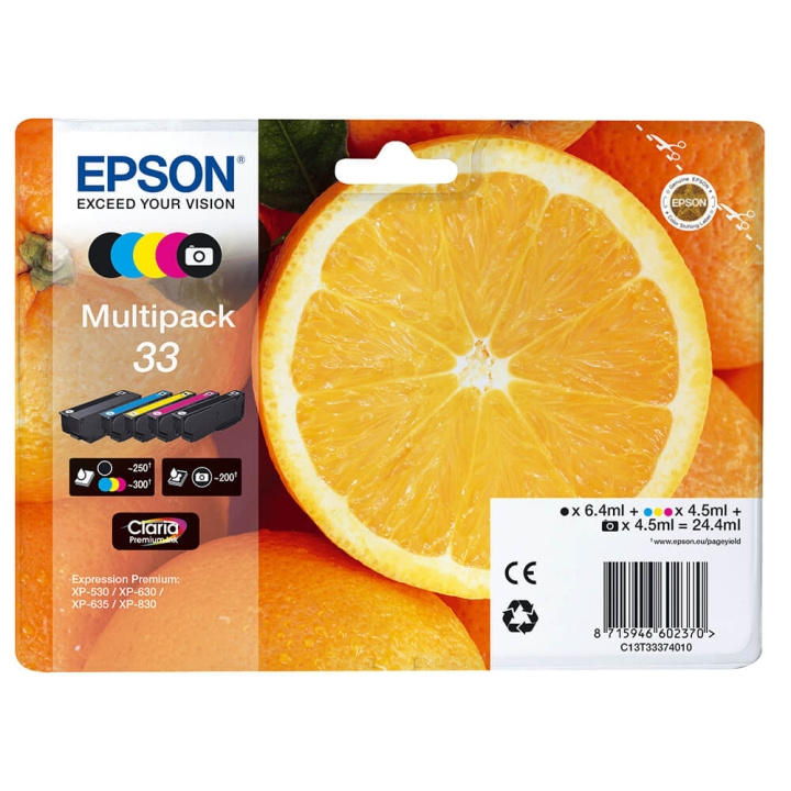 EPSON Bläck C13T33374011 33 Multipack, Oranges i gruppen DATORER & KRINGUTRUSTNING / Skrivare & Tillbehör / Bläck & Toner / Bläckpatroner / Epson hos TP E-commerce Nordic AB (C26818)