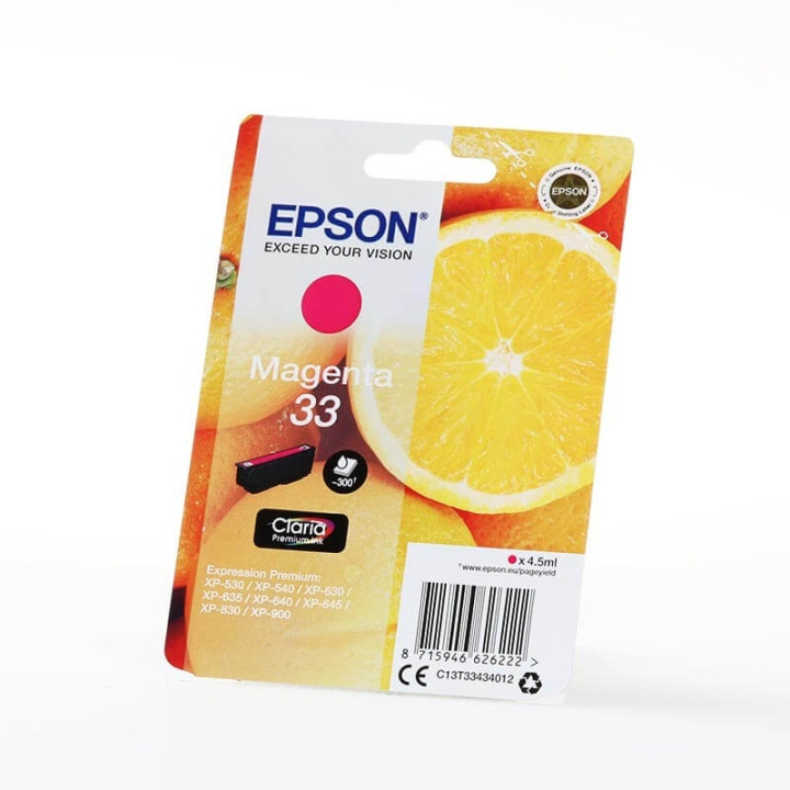EPSON Bläck C13T33434012 33 Magenta, Oranges i gruppen DATORER & KRINGUTRUSTNING / Skrivare & Tillbehör / Bläck & Toner / Bläckpatroner / Epson hos TP E-commerce Nordic AB (C26820)