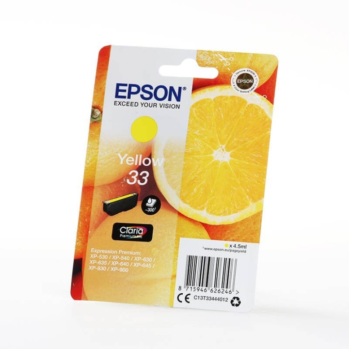 EPSON Bläck C13T33444012 33 Gul, Oranges i gruppen DATORER & KRINGUTRUSTNING / Skrivare & Tillbehör / Bläck & Toner / Bläckpatroner / Epson hos TP E-commerce Nordic AB (C26821)