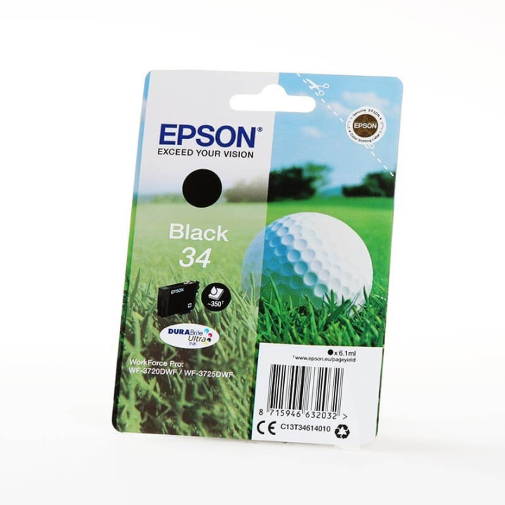EPSON Bläck C13T34614010 34 Svart, Golfboll i gruppen DATORER & KRINGUTRUSTNING / Skrivare & Tillbehör / Bläck & Toner / Bläckpatroner / Epson hos TP E-commerce Nordic AB (C26828)