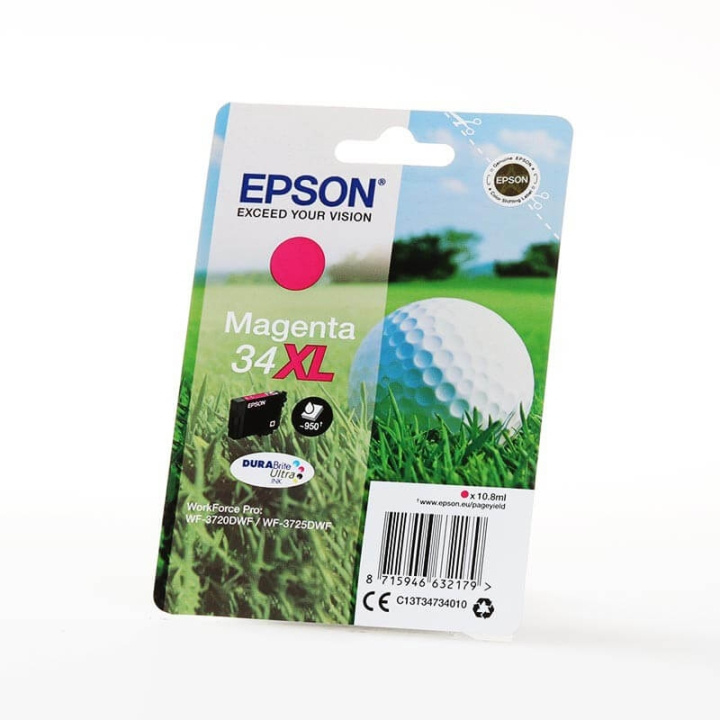 EPSON Bläck C13T34734010 34XL Magenta, Golfboll i gruppen DATORER & KRINGUTRUSTNING / Skrivare & Tillbehör / Bläck & Toner / Bläckpatroner / Epson hos TP E-commerce Nordic AB (C26832)