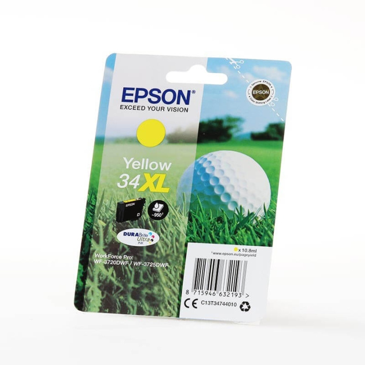 EPSON Bläck C13T34744010 34XL Gul, Golfboll i gruppen DATORER & KRINGUTRUSTNING / Skrivare & Tillbehör / Bläck & Toner / Bläckpatroner / Epson hos TP E-commerce Nordic AB (C26833)