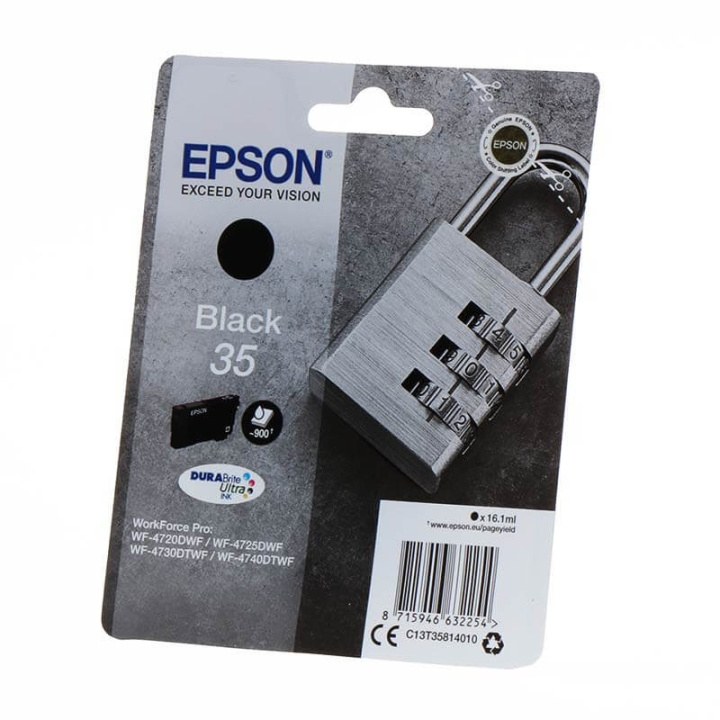 EPSON Bläck C13T35814010 35 Svart, Padlock i gruppen DATORER & KRINGUTRUSTNING / Skrivare & Tillbehör / Bläck & Toner / Bläckpatroner / Epson hos TP E-commerce Nordic AB (C26835)