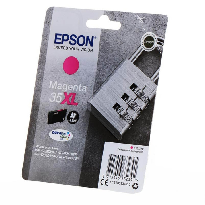 EPSON Bläck C13T35934010 35XL Magenta, Padlock i gruppen DATORER & KRINGUTRUSTNING / Skrivare & Tillbehör / Bläck & Toner / Bläckpatroner / Epson hos TP E-commerce Nordic AB (C26839)