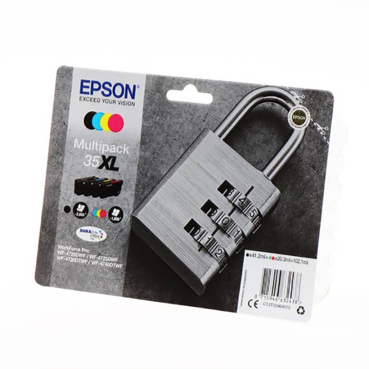 EPSON Bläck C13T35964010 35XL Multipack, Padlock i gruppen DATORER & KRINGUTRUSTNING / Skrivare & Tillbehör / Bläck & Toner / Bläckpatroner / Epson hos TP E-commerce Nordic AB (C26841)