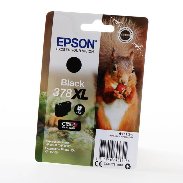 EPSON Bläck C13T37914010 378XL Svart, Ekorre i gruppen DATORER & KRINGUTRUSTNING / Skrivare & Tillbehör / Bläck & Toner / Bläckpatroner / Epson hos TP E-commerce Nordic AB (C26843)