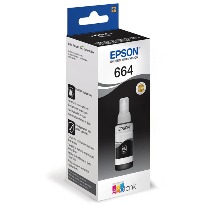 Epson Bläck C13T664140 664 Svart Ecotank i gruppen DATORER & KRINGUTRUSTNING / Skrivare & Tillbehör / Bläck & Toner / Bläckpatroner / Epson hos TP E-commerce Nordic AB (C26849)