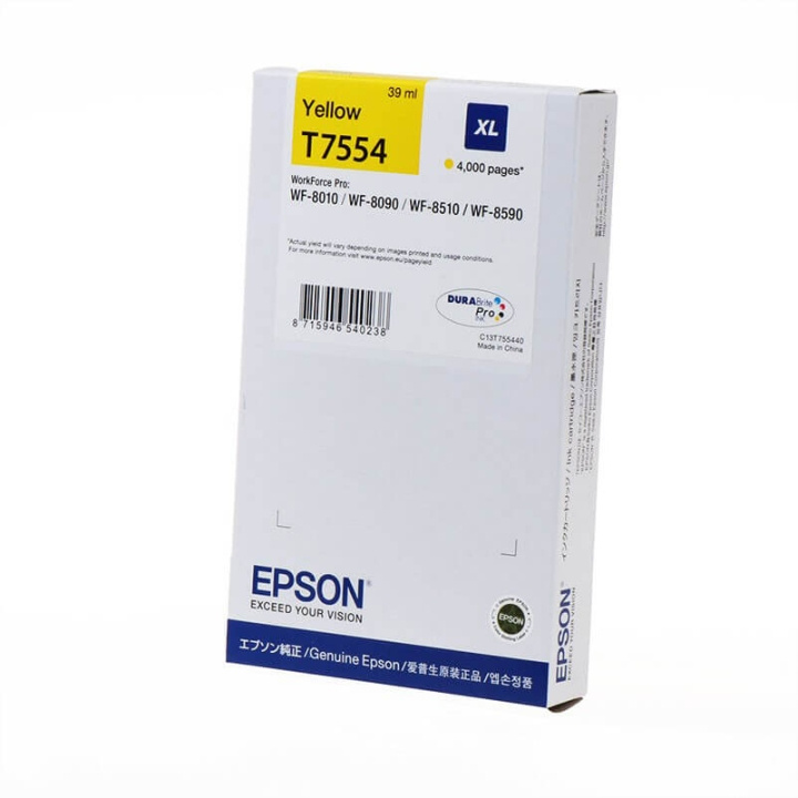 EPSON Bläck C13T755440 T7554 XL Gul i gruppen DATORER & KRINGUTRUSTNING / Skrivare & Tillbehör / Bläck & Toner / Bläckpatroner / Epson hos TP E-commerce Nordic AB (C26865)