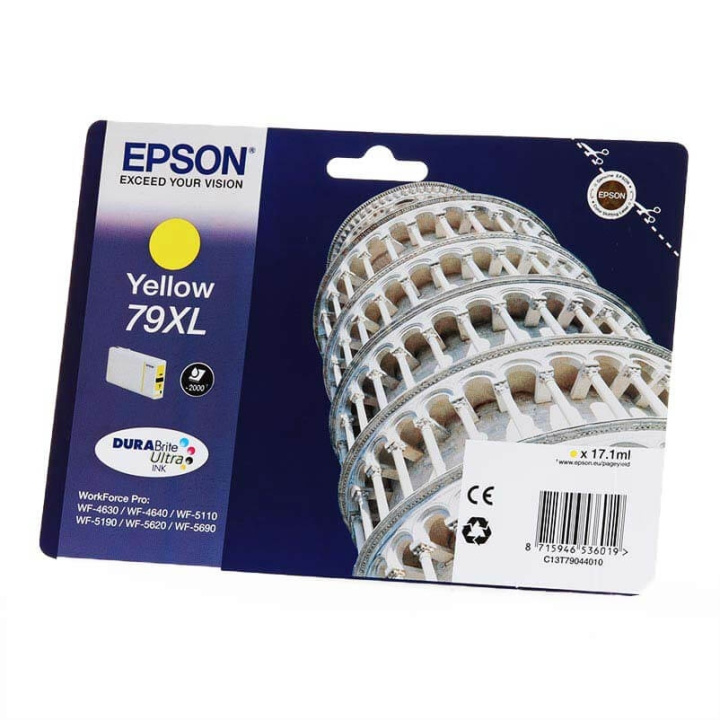 EPSON Bläck C13T79044010 79XL Gul, Tower of Pisa i gruppen DATORER & KRINGUTRUSTNING / Skrivare & Tillbehör / Bläck & Toner / Bläckpatroner / Epson hos TP E-commerce Nordic AB (C26872)