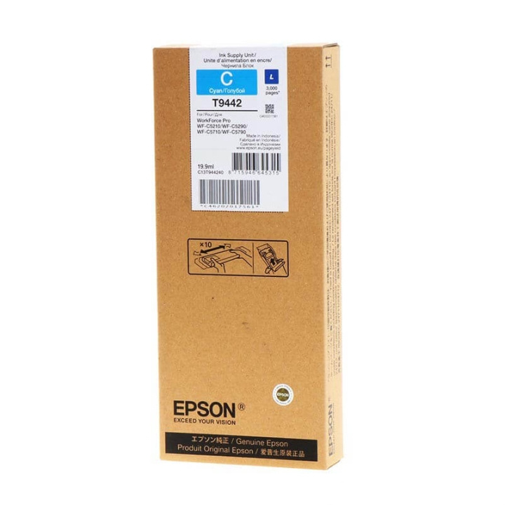 EPSON Bläck C13T944240 T9442 Cyan i gruppen DATORER & KRINGUTRUSTNING / Skrivare & Tillbehör / Bläck & Toner / Bläckpatroner / Epson hos TP E-commerce Nordic AB (C26881)