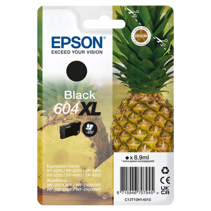 EPSON Bläck C13T10H14010 604XL Svart, Ananas i gruppen DATORER & KRINGUTRUSTNING / Skrivare & Tillbehör / Bläck & Toner / Bläckpatroner / Epson hos TP E-commerce Nordic AB (C26921)