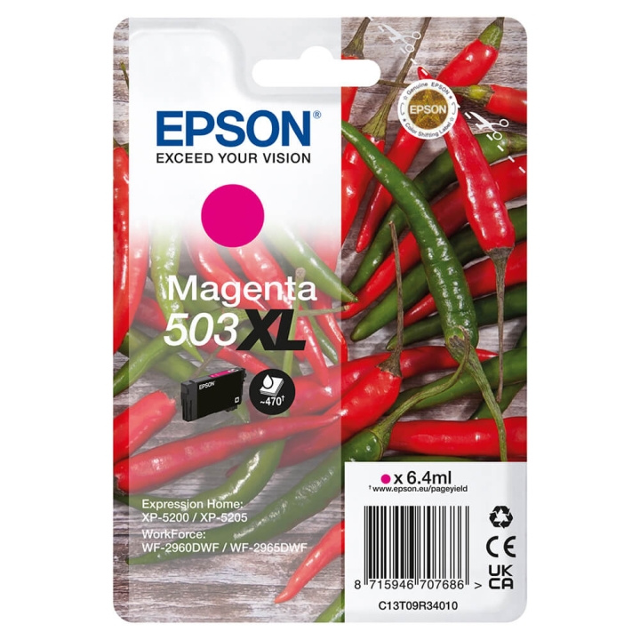 EPSON Bläck C13T09R34010 503XL Magenta, Chili i gruppen DATORER & KRINGUTRUSTNING / Skrivare & Tillbehör / Bläck & Toner / Bläckpatroner / Epson hos TP E-commerce Nordic AB (C26939)