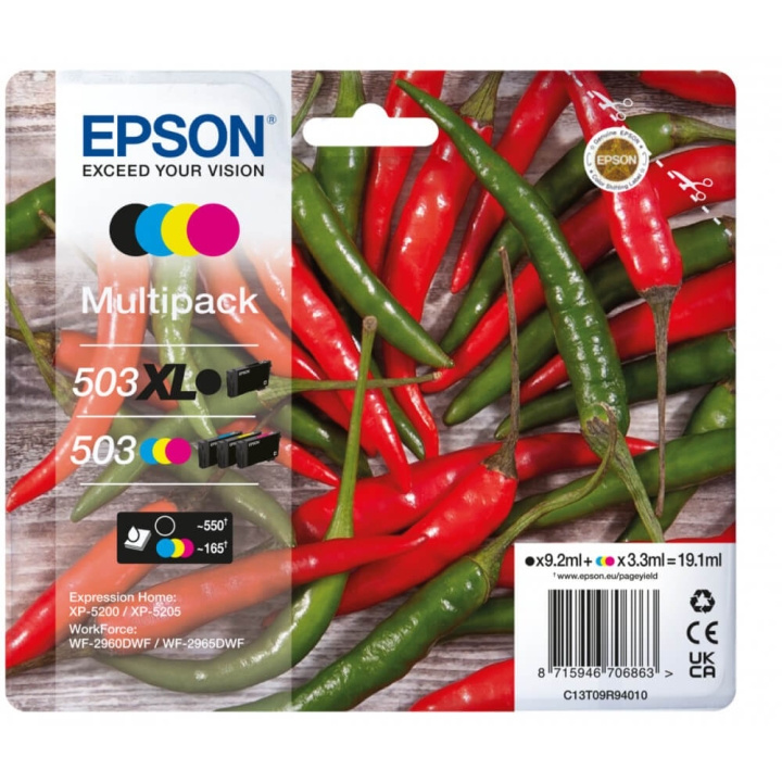 EPSON Bläck C13T09R94010 503XL/503 Multipack, Chili i gruppen DATORER & KRINGUTRUSTNING / Skrivare & Tillbehör / Bläck & Toner / Bläckpatroner / Epson hos TP E-commerce Nordic AB (C26942)