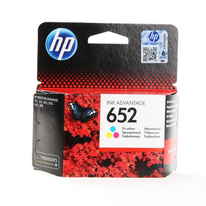 HP Bläck F6V24AE 652 Tri-colour i gruppen DATORER & KRINGUTRUSTNING / Skrivare & Tillbehör / Bläck & Toner / Toner / HP hos TP E-commerce Nordic AB (C26993)