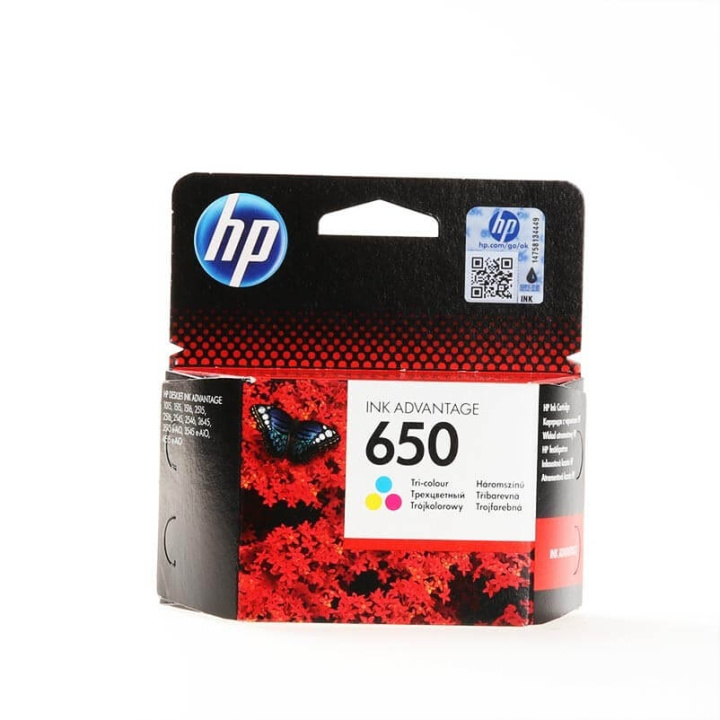 HP Ink CZ102AE 650 Tri-colour i gruppen DATORER & KRINGUTRUSTNING / Skrivare & Tillbehör / Bläck & Toner / Toner / HP hos TP E-commerce Nordic AB (C27057)