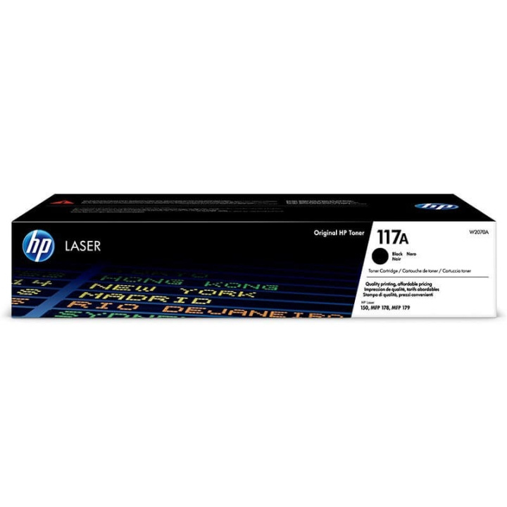 HP Toner W2070A 117A Svart i gruppen DATORER & KRINGUTRUSTNING / Skrivare & Tillbehör / Bläck & Toner / Toner / HP hos TP E-commerce Nordic AB (C27076)