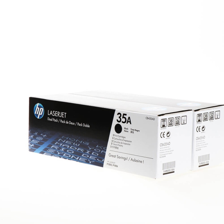 HP Toner CB435AD 35A Svart, 2-pack i gruppen DATORER & KRINGUTRUSTNING / Skrivare & Tillbehör / Bläck & Toner / Toner / HP hos TP E-commerce Nordic AB (C27085)