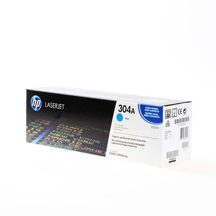 HP Toner CC531A 304A Cyan i gruppen DATORER & KRINGUTRUSTNING / Skrivare & Tillbehör / Bläck & Toner / Toner / HP hos TP E-commerce Nordic AB (C27096)
