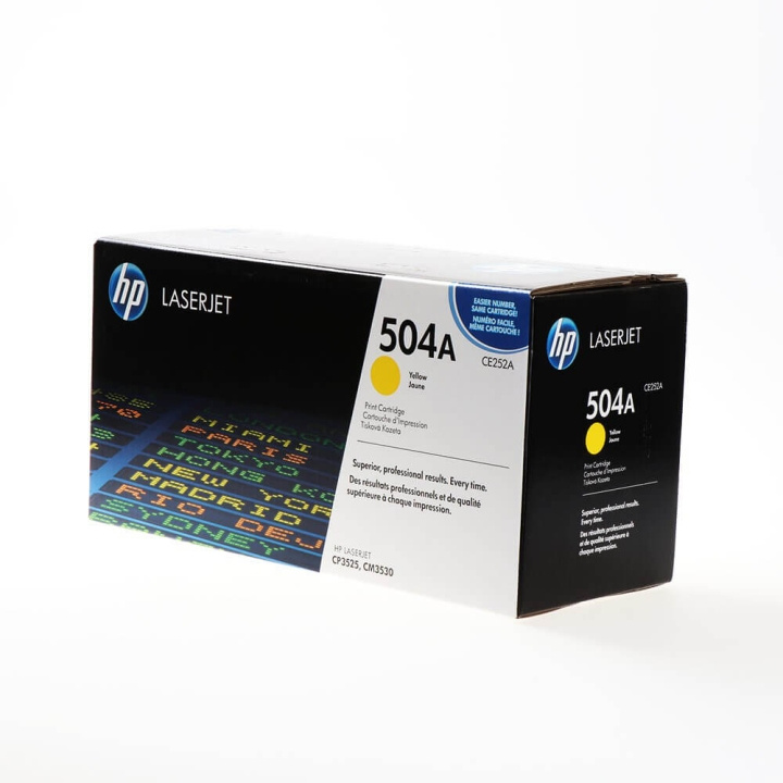 HP Toner CE252A 504A Gul i gruppen DATORER & KRINGUTRUSTNING / Skrivare & Tillbehör / Bläck & Toner / Toner / HP hos TP E-commerce Nordic AB (C27104)