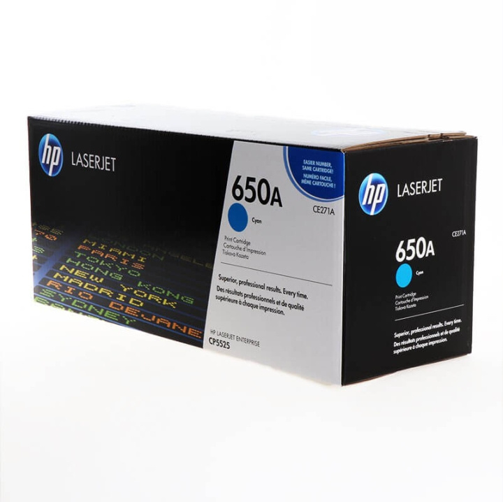 HP Toner CE271A 650A Cyan i gruppen DATORER & KRINGUTRUSTNING / Skrivare & Tillbehör / Bläck & Toner / Toner / HP hos TP E-commerce Nordic AB (C27116)