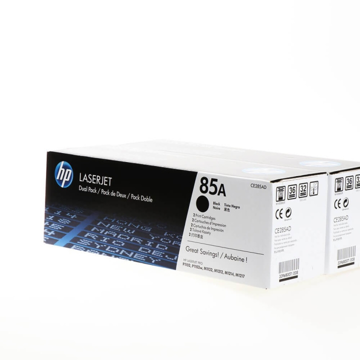 HP Toner CE285AD 85A Svart, 2-pack i gruppen DATORER & KRINGUTRUSTNING / Skrivare & Tillbehör / Bläck & Toner / Toner / HP hos TP E-commerce Nordic AB (C27124)