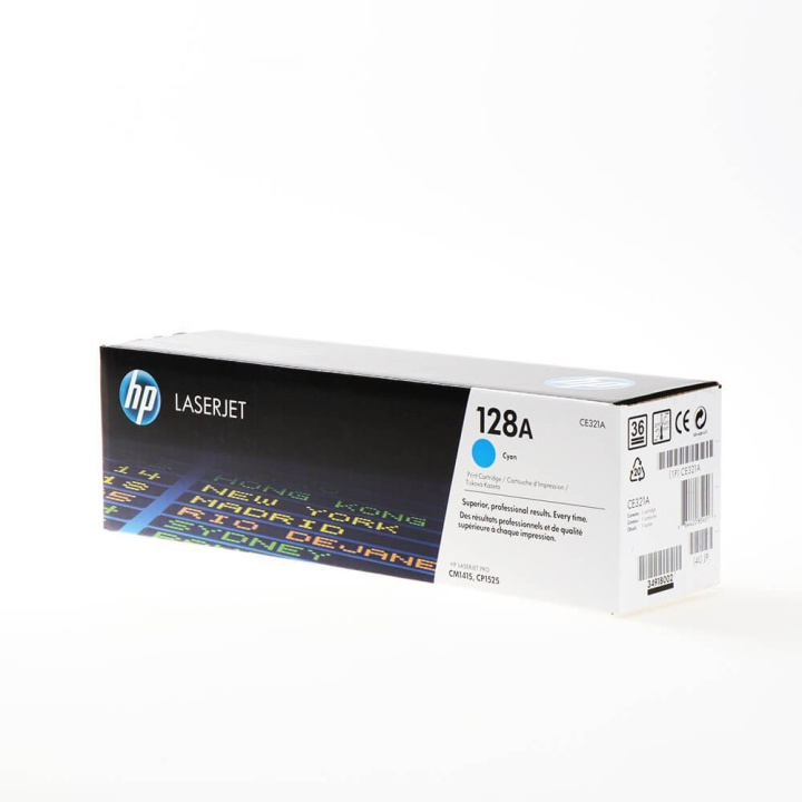 HP Toner CE321A 128A Cyan i gruppen DATORER & KRINGUTRUSTNING / Skrivare & Tillbehör / Bläck & Toner / Toner / HP hos TP E-commerce Nordic AB (C27132)