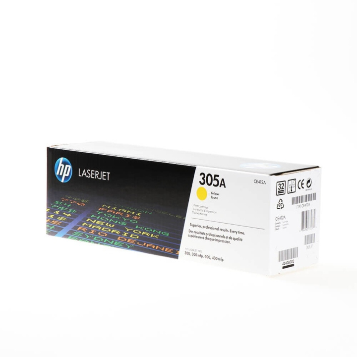 HP Toner CE412A 305A Gul i gruppen DATORER & KRINGUTRUSTNING / Skrivare & Tillbehör / Bläck & Toner / Toner / HP hos TP E-commerce Nordic AB (C27153)