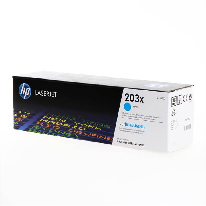 HP Toner CF541X 203X Cyan i gruppen DATORER & KRINGUTRUSTNING / Skrivare & Tillbehör / Bläck & Toner / Toner / HP hos TP E-commerce Nordic AB (C27280)