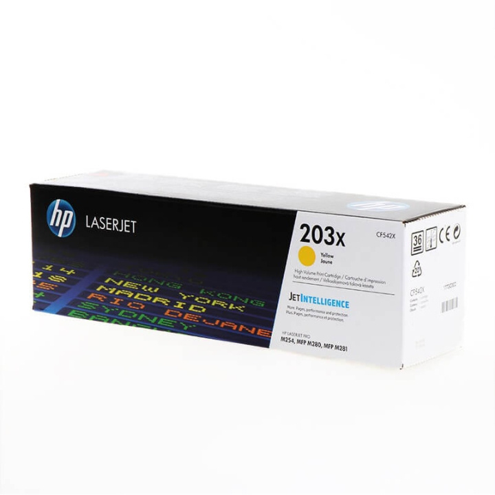 HP Toner CF542X 203X Gul i gruppen DATORER & KRINGUTRUSTNING / Skrivare & Tillbehör / Bläck & Toner / Toner / HP hos TP E-commerce Nordic AB (C27282)