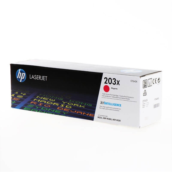 HP Toner CF543X 203X Magenta i gruppen DATORER & KRINGUTRUSTNING / Skrivare & Tillbehör / Bläck & Toner / Toner / HP hos TP E-commerce Nordic AB (C27284)