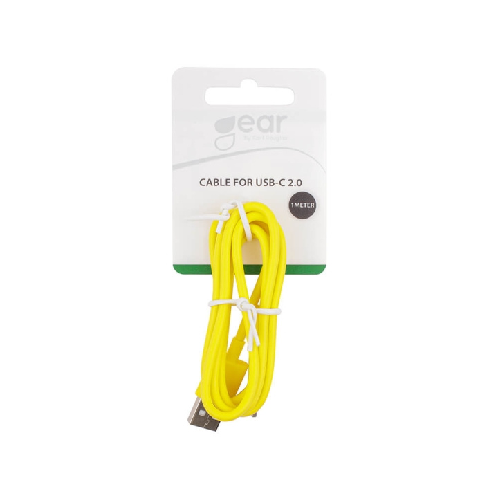 GEAR Laddkabel USB-C 2.0 1m Gul 20-pack Bulk/Hangtag i gruppen SMARTPHONE & SURFPLATTOR / Laddare & Kablar / Kablar / Kablar Typ C hos TP E-commerce Nordic AB (C28558)