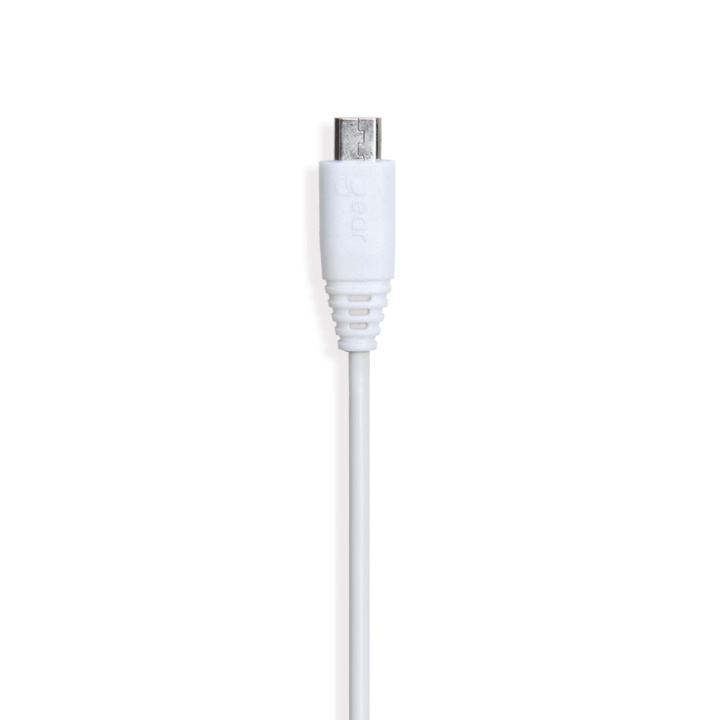 GEAR Rund Laddkabel MicroUSB till USB-A 0.3m Vit i gruppen SMARTPHONE & SURFPLATTOR / Laddare & Kablar / Kablar / Kablar microUSB hos TP E-commerce Nordic AB (C28606)