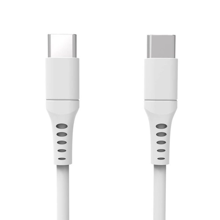 GEAR Laddkabel USB-C till USB-C 2.0 3m Vit Rund Kabel i gruppen SMARTPHONE & SURFPLATTOR / Laddare & Kablar / Kablar / Kablar Typ C hos TP E-commerce Nordic AB (C28620)