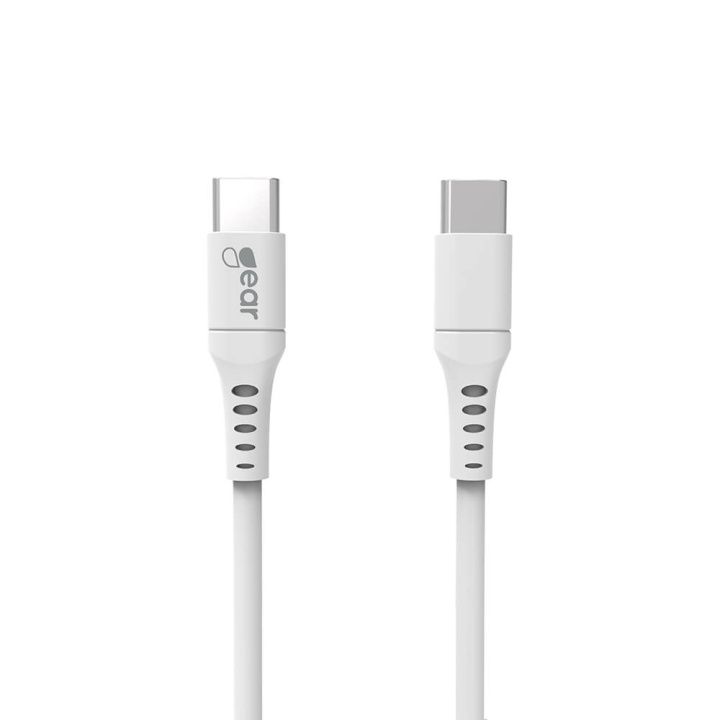 GEAR Laddkabel USB-C till USB-C 2.0 1m Vit Rund Kabel i gruppen SMARTPHONE & SURFPLATTOR / Laddare & Kablar / Kablar / Kablar Typ C hos TP E-commerce Nordic AB (C28623)