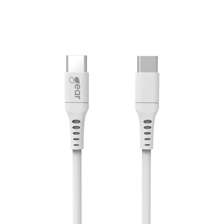 GEAR Laddkabel USB-C till USB-C 2.0 2m Vit Rund Kabel i gruppen SMARTPHONE & SURFPLATTOR / Laddare & Kablar / Kablar / Kablar Lightning hos TP E-commerce Nordic AB (C28624)