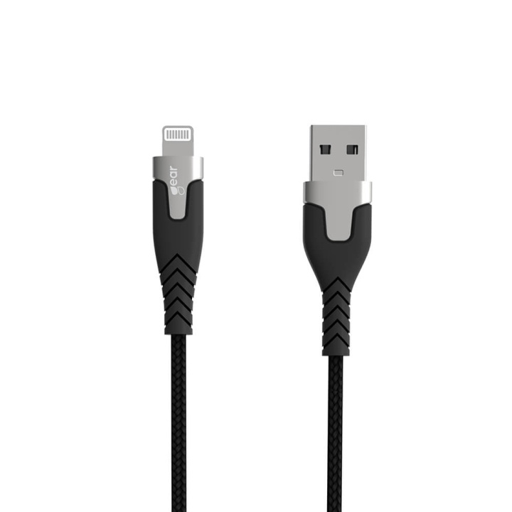 GEAR Laddkabel PRO USB-A till Lightning C89 1.5m Svart Kevlarkabel med Metallkopplingar i gruppen SMARTPHONE & SURFPLATTOR / Laddare & Kablar / Kablar / Kablar Lightning hos TP E-commerce Nordic AB (C28625)