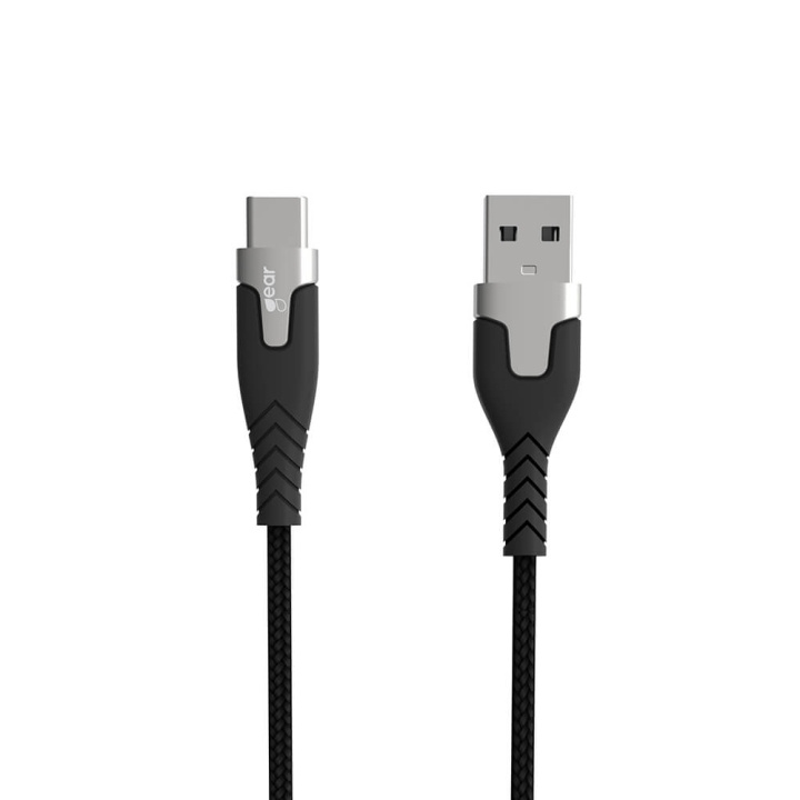GEAR Laddkabel PRO USB-A till USB-C 2.0 1.5m Svart Kevlarkabel med Metallkopplingar i gruppen SMARTPHONE & SURFPLATTOR / Laddare & Kablar / Kablar / Kablar Typ C hos TP E-commerce Nordic AB (C28626)